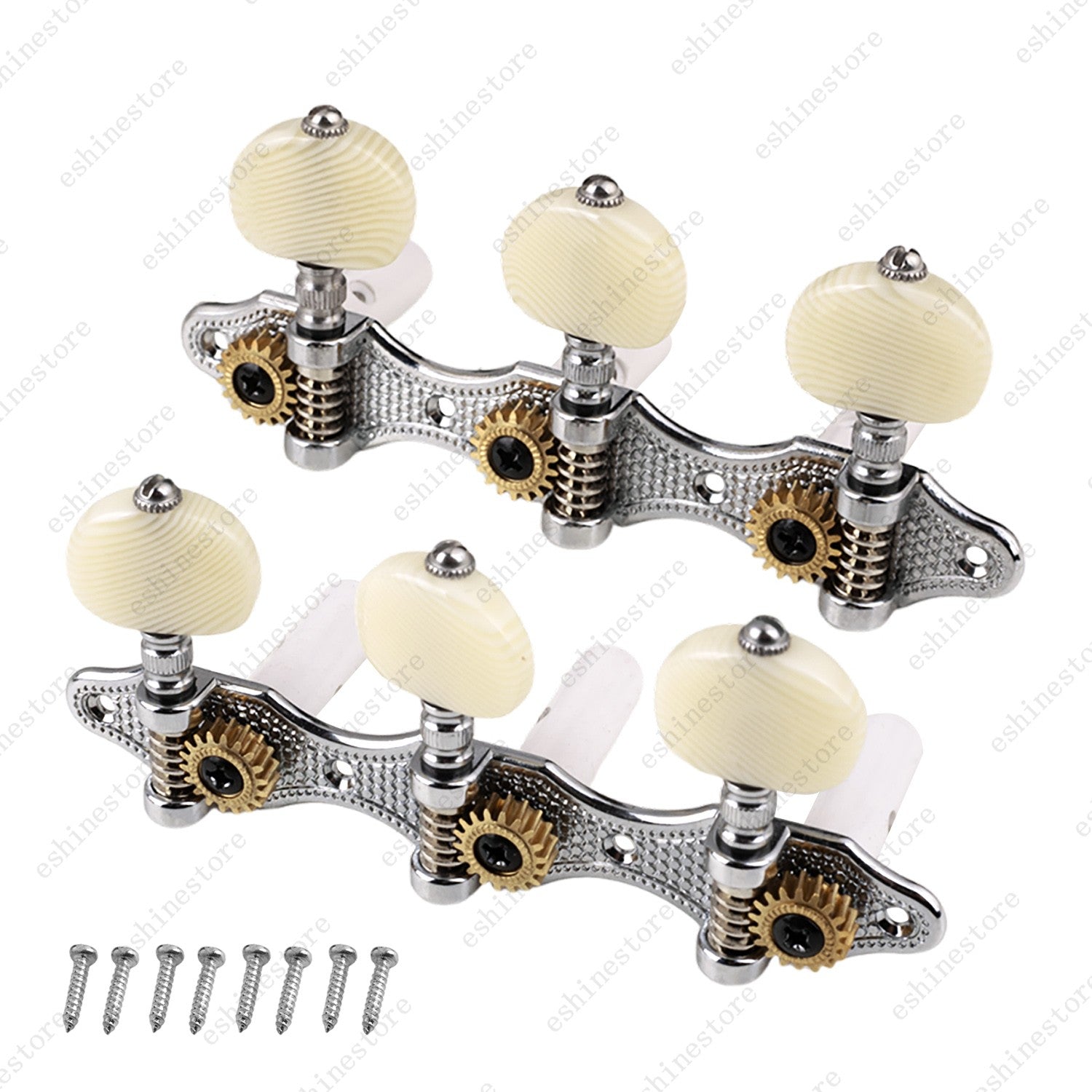 3Left + 3Right Guitar Tuner Machine 1:18 Ratio for Classical Guitar - Chrome