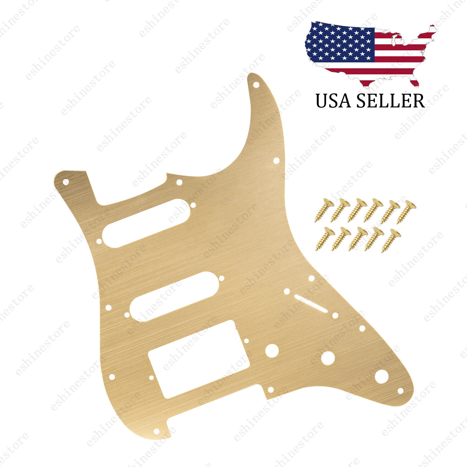 11-Hole Metal Matte Aluminum Anodized ST HSS Pickguard For Fender Rose Gold
