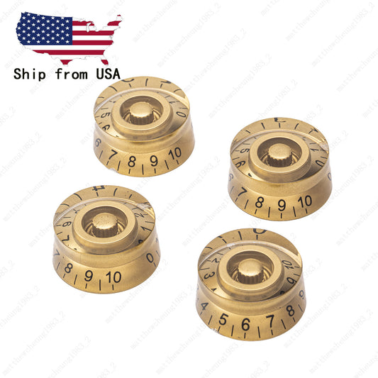 4 Pcs Golden Amber Guitar Control Knobs Speed Knobs for Les Paul SG Guitar