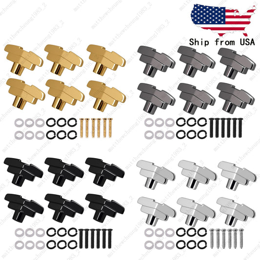 1 Set Guitar Tuning Peg Button Machine Head T-Shaped Buttons for Electric Guitar