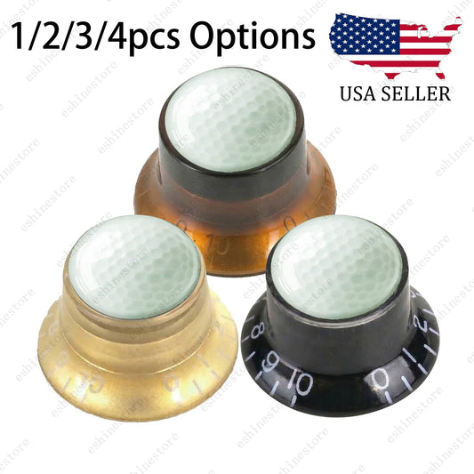 Electric Guitar Reflector Knobs w/ Golf Design Cap Top Hat Knobs for Les Paul SG