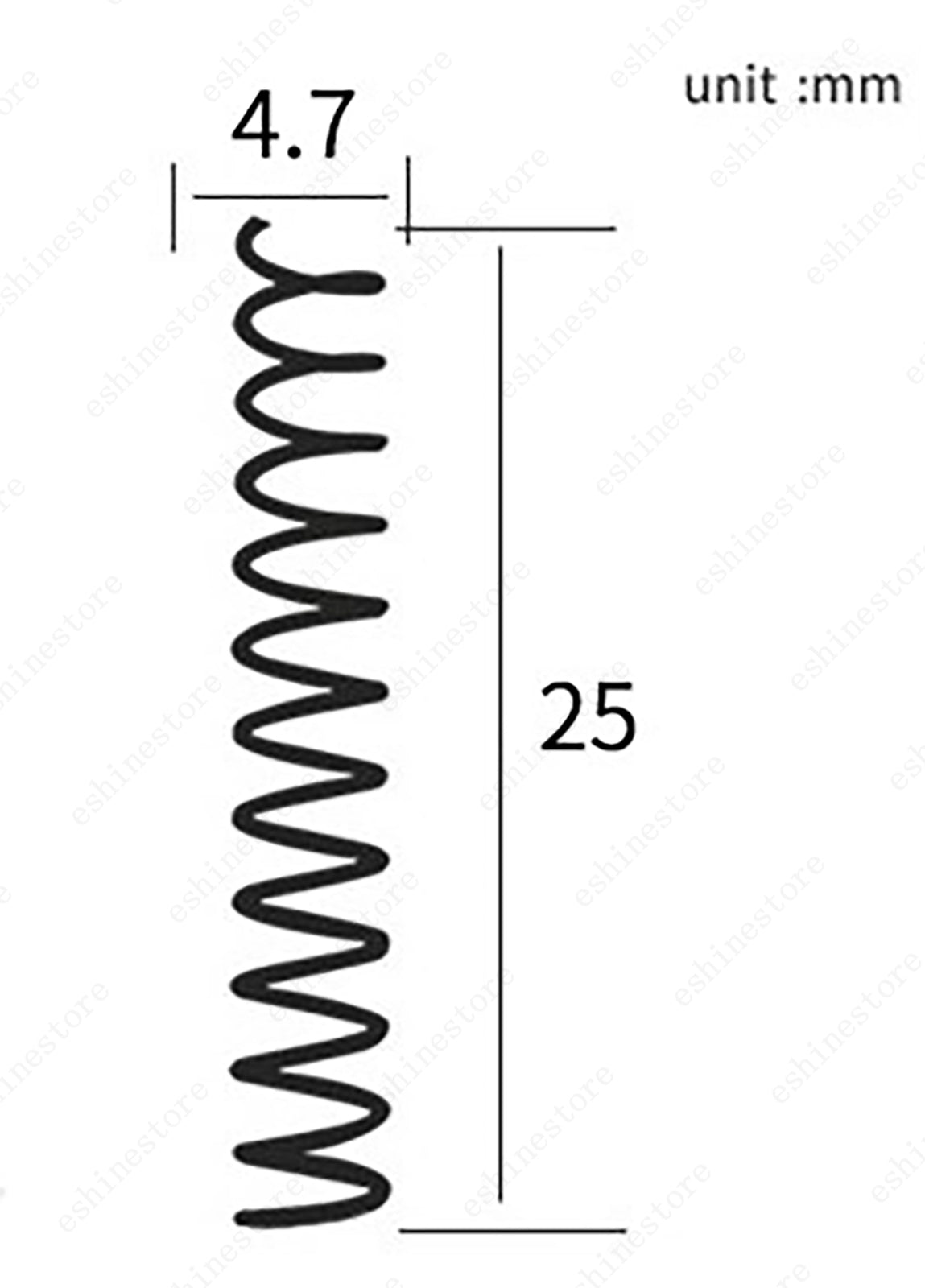 10x Nickel 4.7x25mm Straight Humbucker Pickup Spring adjustment Mounting Springs