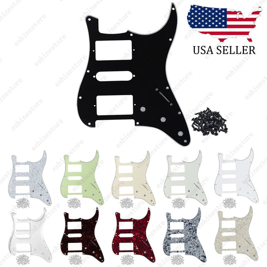 11 Holes HSH Strat Style Pickguard 3 Ply For Stratocaster Various Colors US Ship