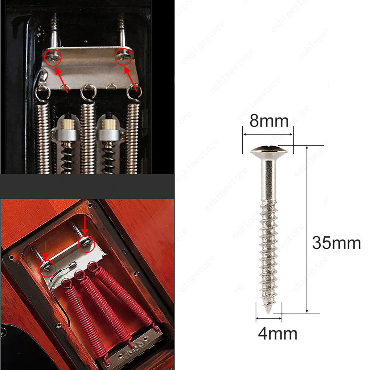 4 Pcs 4*35mm Guitar Tremolo Trem Screws For Strat / Floyd Rose Tremolo Bridge