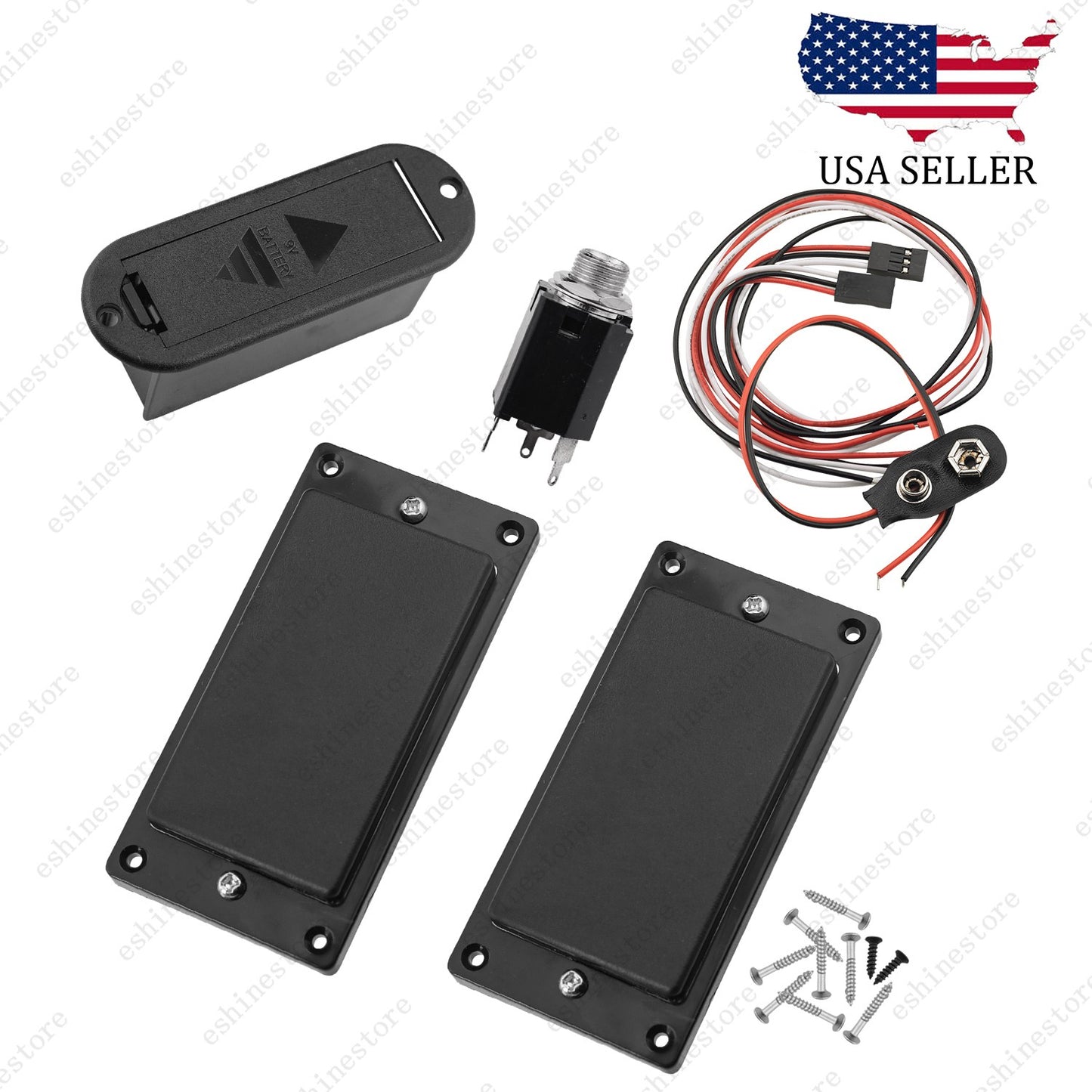 A Pair of Active Black Humbucker Pickup 81/85 Sealed Pot w/ 2 Coils for Guitar