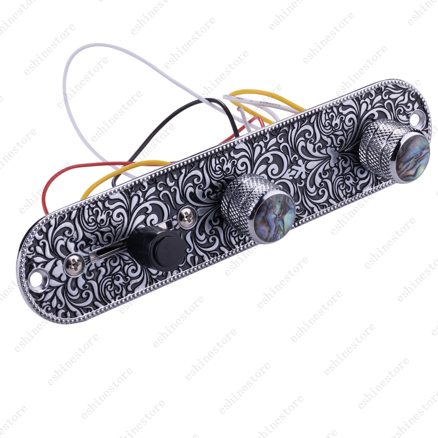 Vintage Carving Prewired Wired Control Plate 3-Way Switches Knob For Telecaster