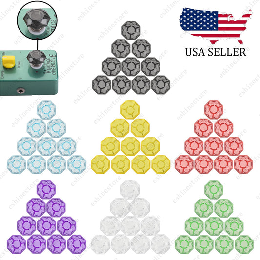 10 Pcs Diamond Shape Guitar Effect Pedal Footswitch Toppers Foot Nail Caps