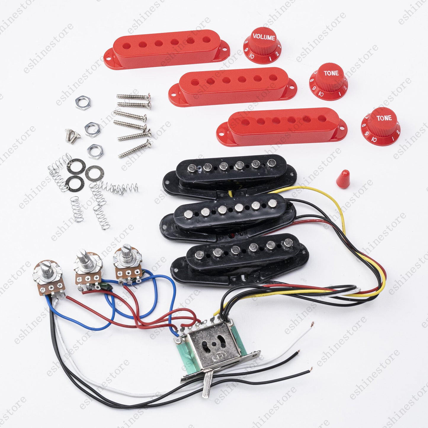 Electric Guitar SSS Pickups Passive Circuit Cover Knobs Kit For Strat Guitar