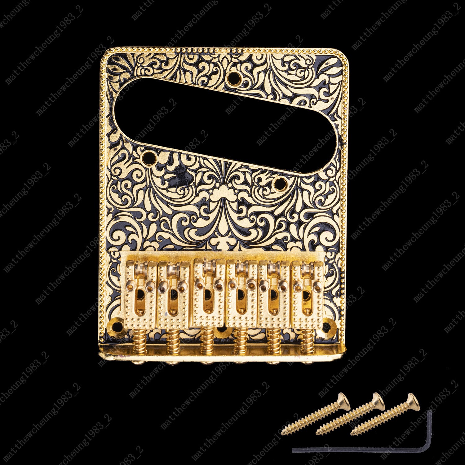 Electric Guitar Bridge 6-String Plate Carved Pattern Plate For Telecaster Guitar