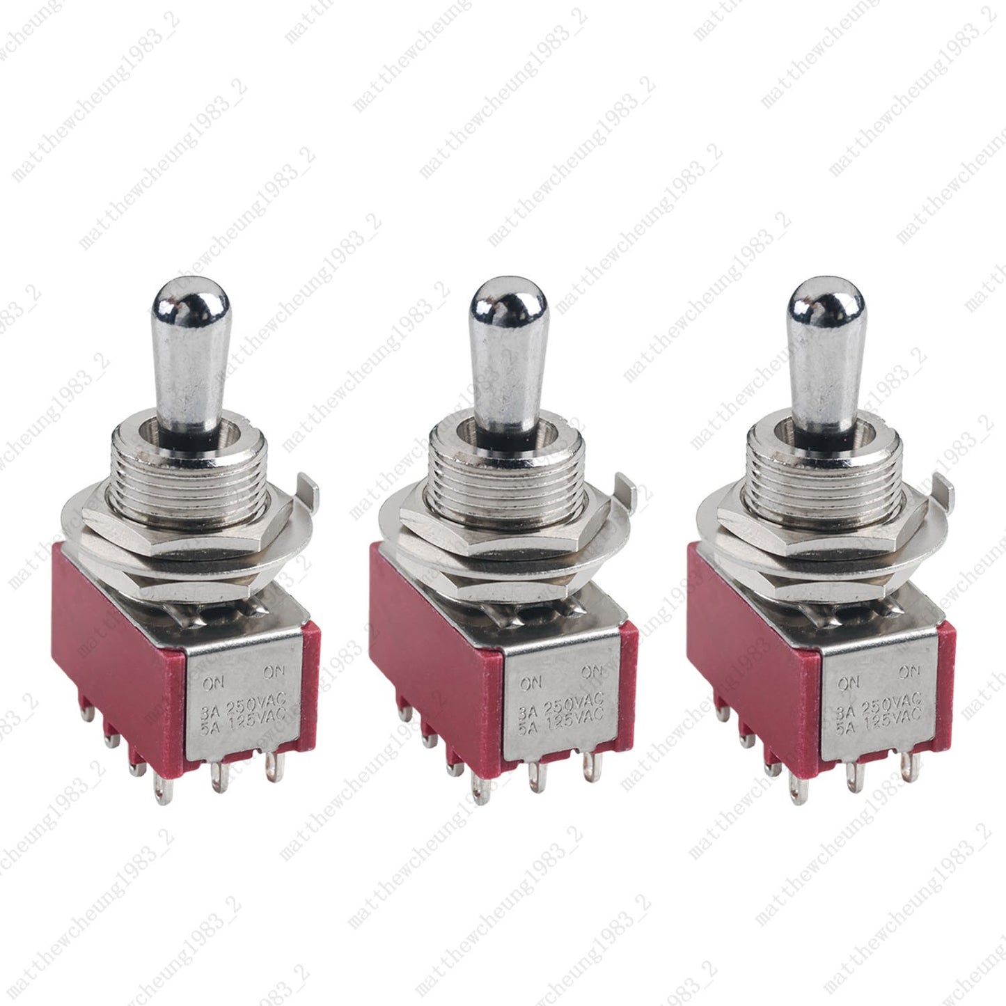 1/3/5 x Guitar/AMP Fat Bat Toggle Switch 4PDT 12Pin 3-Position ON-OFF-ON Sealed