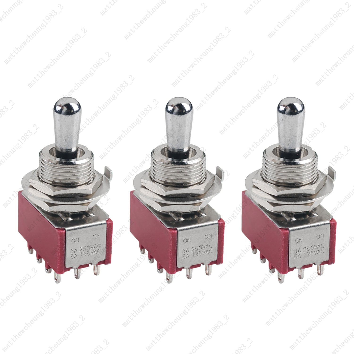 1/3/5 x Guitar/AMP Fat Bat Toggle Switch 4PDT 12Pin 3-Position ON-OFF-ON Sealed