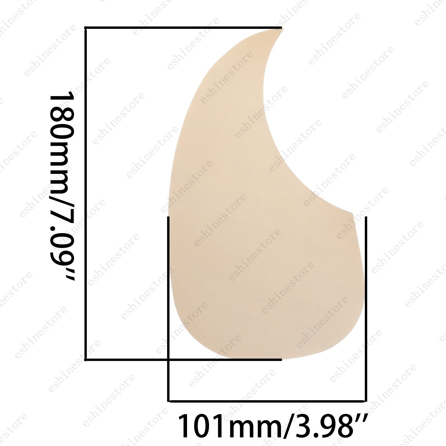 Acoustic Guitar Water Drop Shape Pickguard Fit 40/41'' Self Adhesive Left Handed
