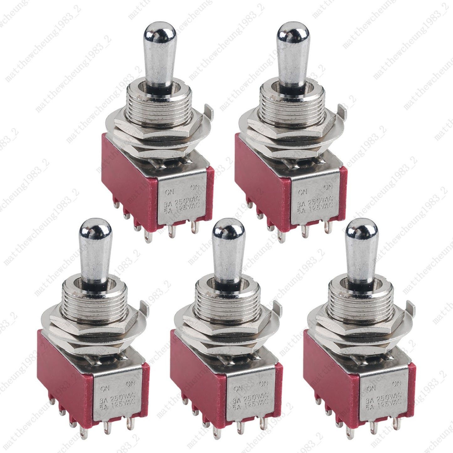 1/3/5 x Guitar/AMP Fat Bat Toggle Switch 4PDT 12Pin 3-Position ON-OFF-ON Sealed