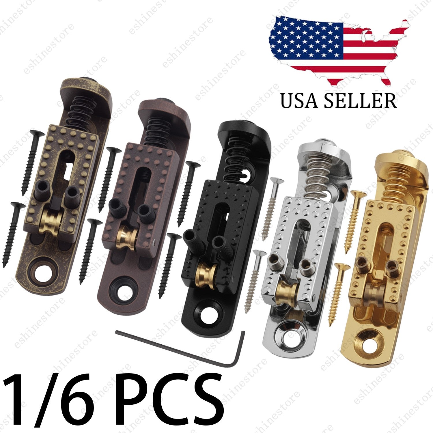10.5mm Individual Single Roller Bridge Saddles for Guitar Cigar Box / Banjo