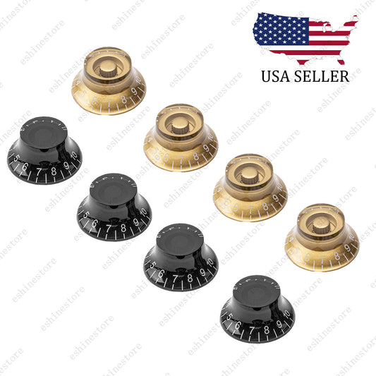 4 Pcs 24 Fine Splines LP Guitar Control Bell Knobs Top Hat Knob For Les Paul SG