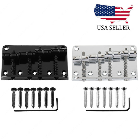 4-String Hard Tail Fixed Bass Guitar Bridge with Screws for Jazz/Precision Bass