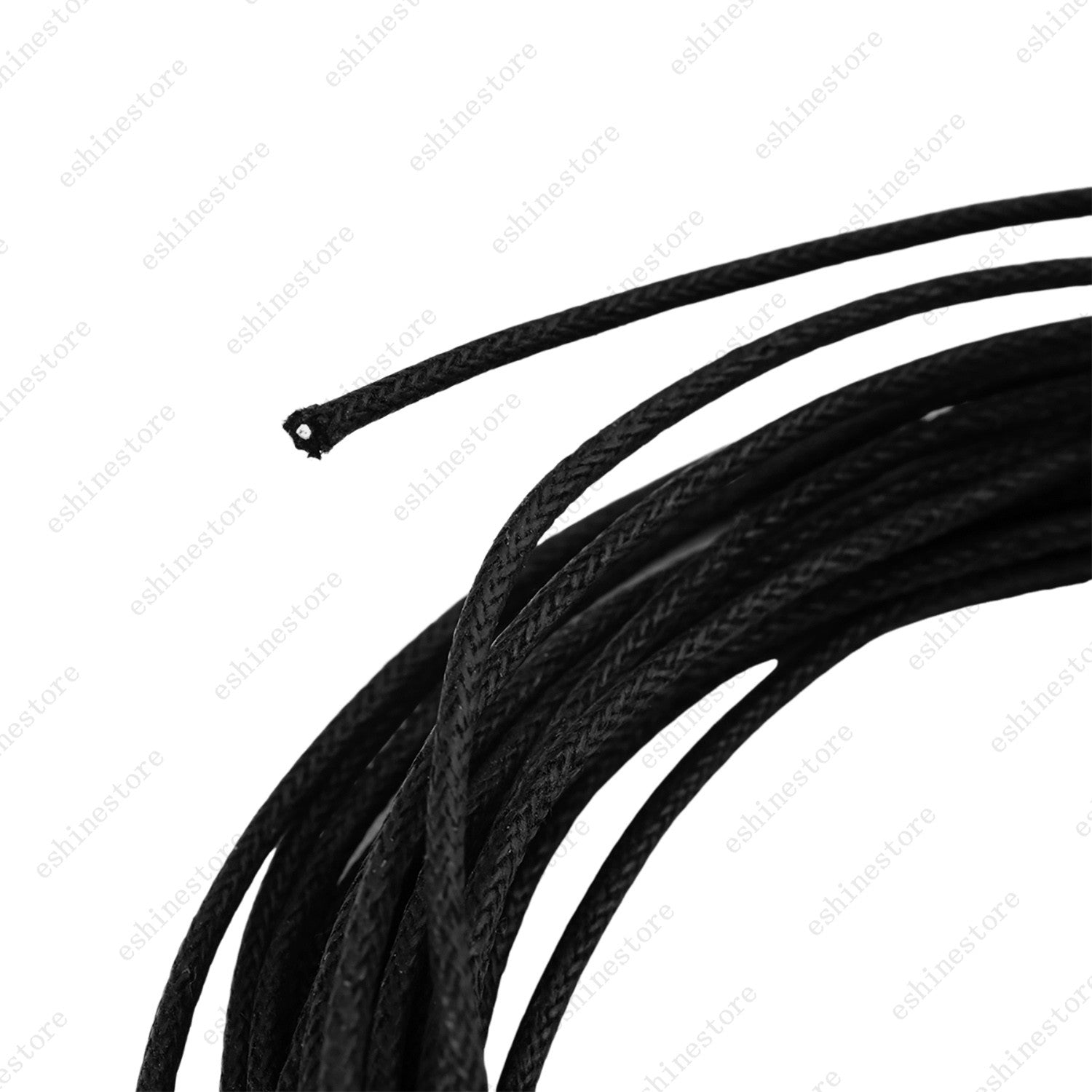 1/3/5/10 ft Vintage-Style Waxed Cloth-Covered Braided Guitar Wire Pushback-Black