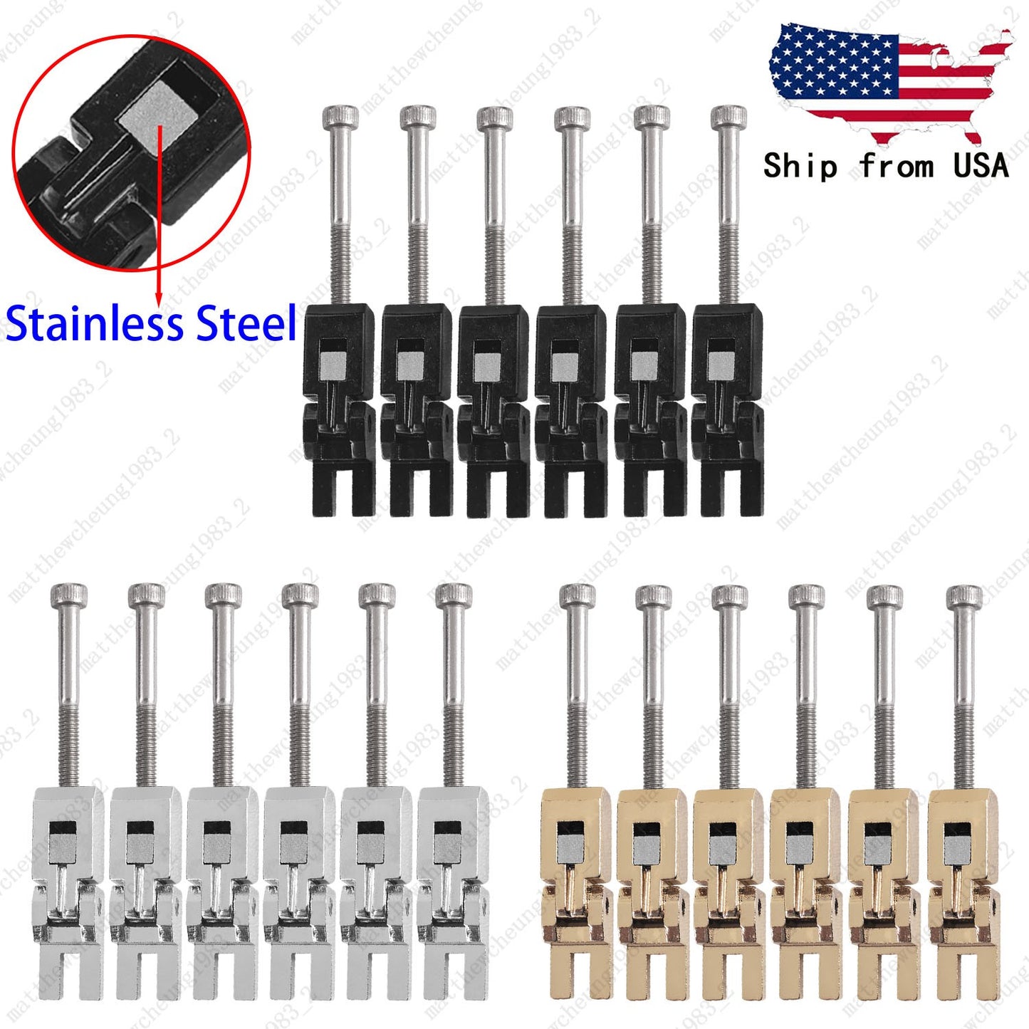 6x Double Locking Tremolo Bridge Saddles Metal Blocks for Floyd Tremolo System