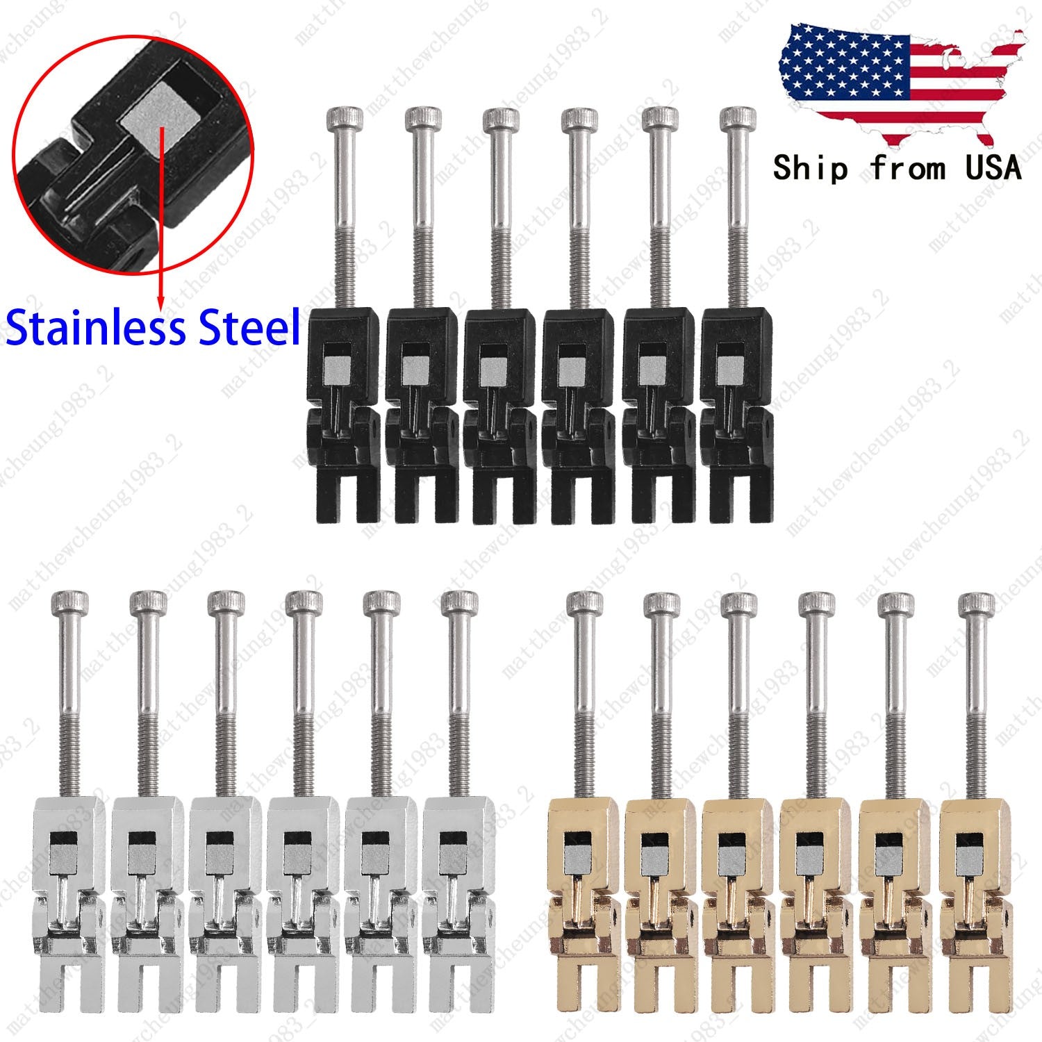 6x Double Locking Tremolo Bridge Saddles Metal Blocks for Floyd Tremolo System