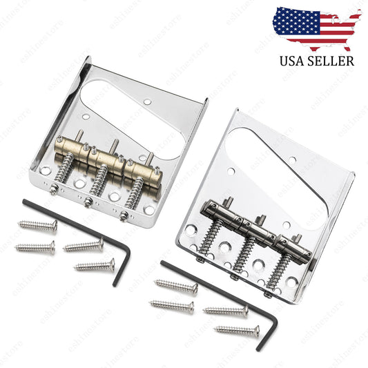 Chrome Vintage Style Guitar Bridge with Brass saddles For Telecaster  2 Color