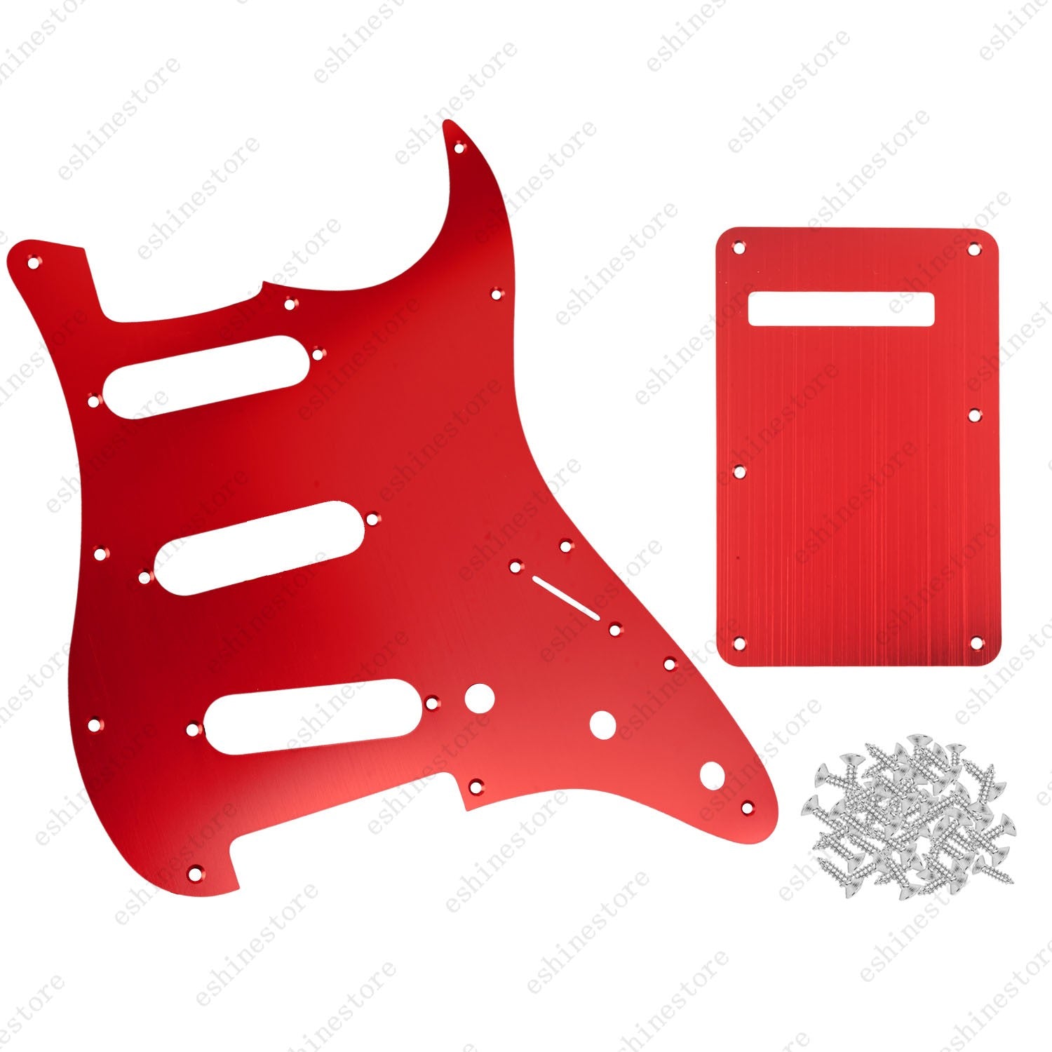 11 Hole SSS Metal Guitar Pickguard & Back Plate Aluminum For Stratocaster