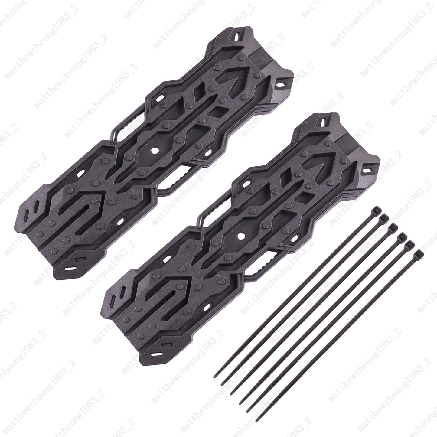 2pcs Light Plastic Recovery Board for RC Car-1/8 1/10, Black/Red, 141.5x42.5mm
