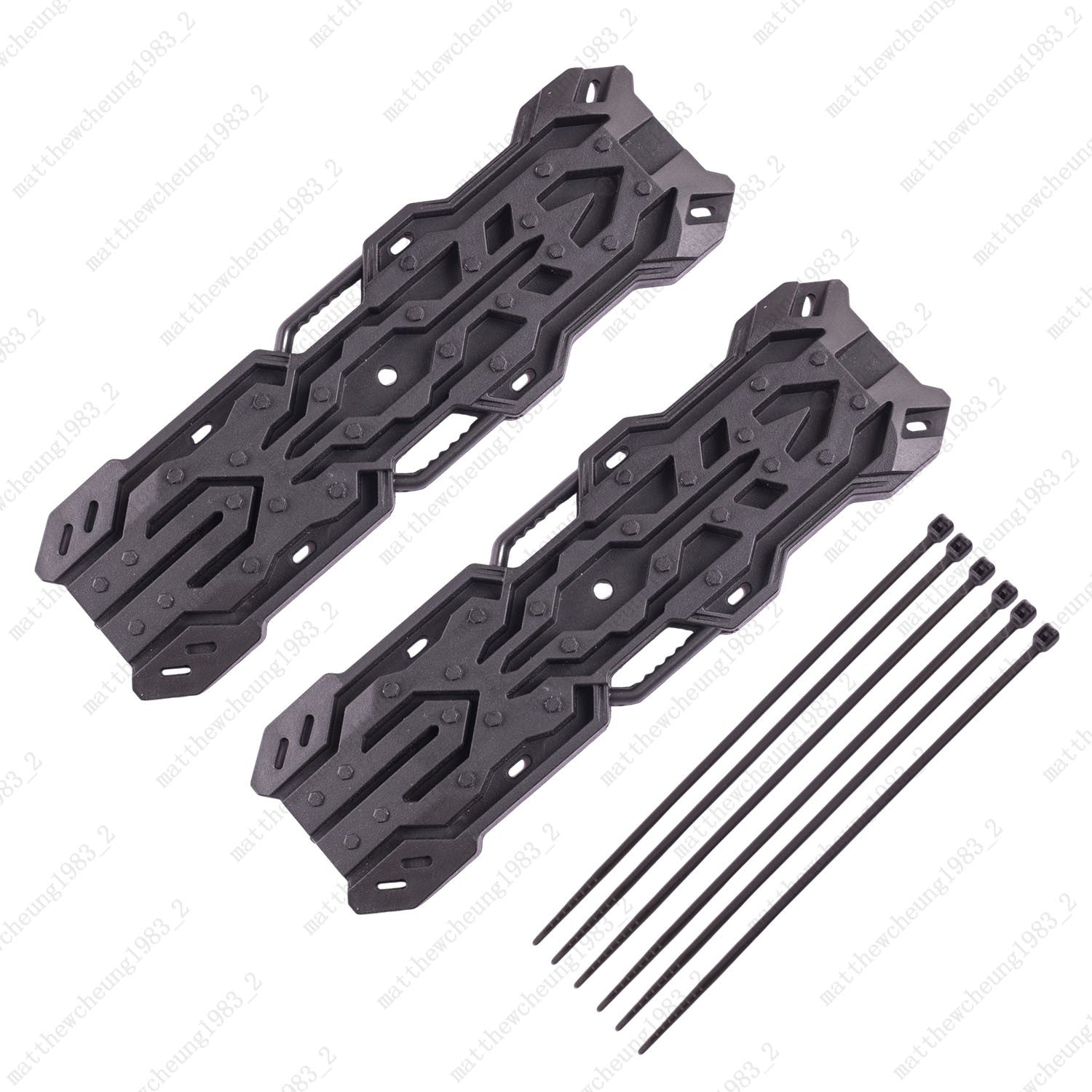 2pcs Light Plastic Recovery Board for RC Car-1/8 1/10, Black/Red, 141.5x42.5mm