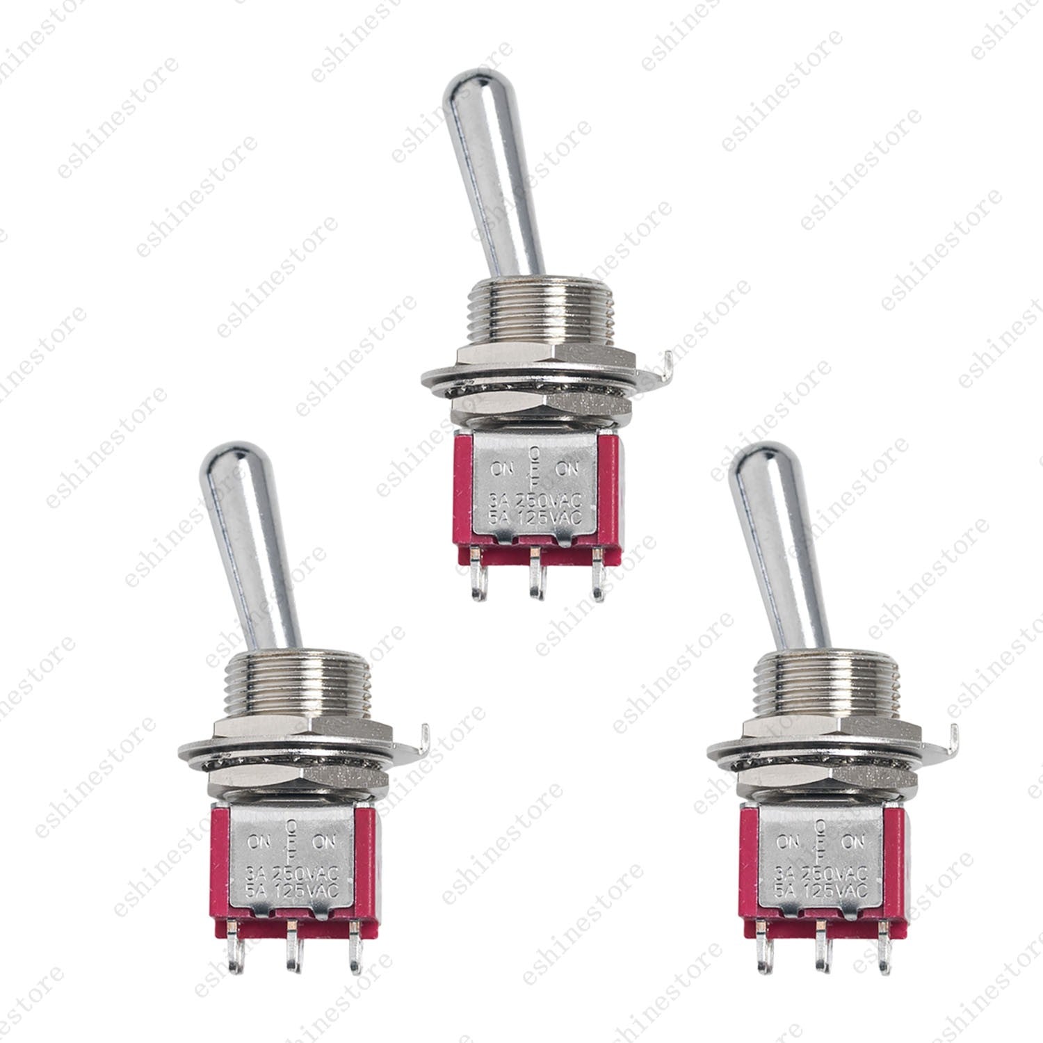 1/3/5 PCS Guitar/AMP Fat Bat Toggle Switch DPDT 6Pin 3-Way ON OFF ON Sealed