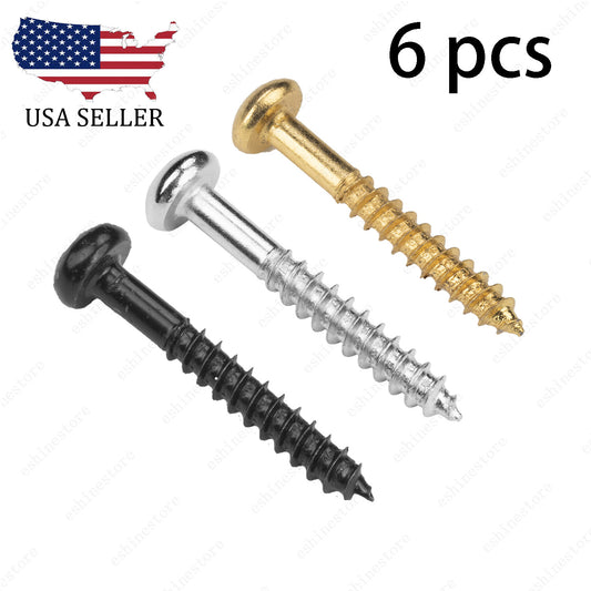 6 Pcs Tremolo Bridge Stainless Steel Screws 3.5*25mm For Fender Strat 3 Colors