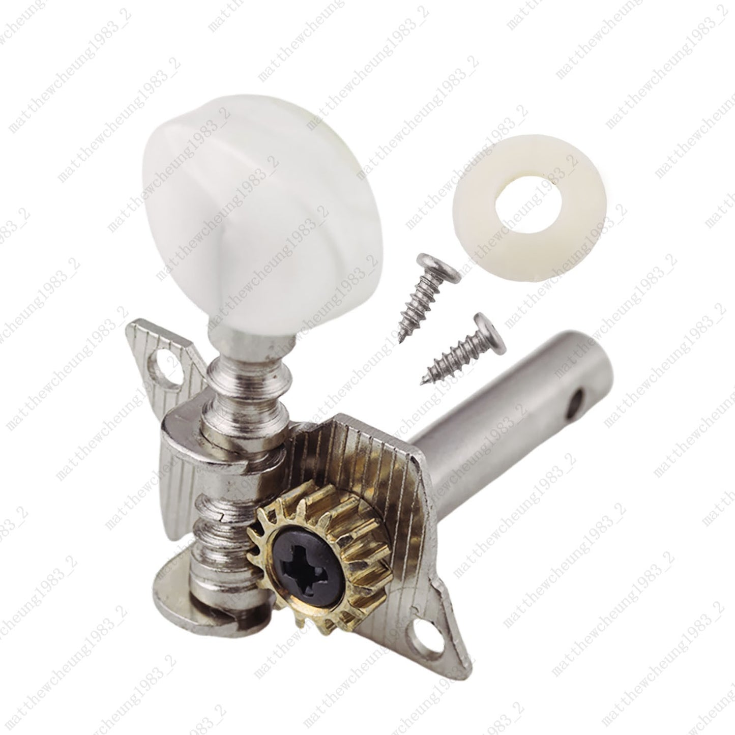 Open-Gear Guitar Machine Heads 1:15 Ratio for Acoustic Guitar White Pearl Button