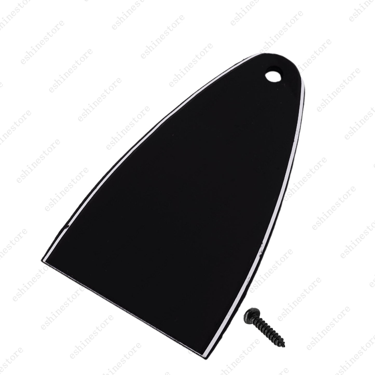 1 Hole 3Ply Plastic Black Guitar Truss Rod Cover Plate for Electric Guitar