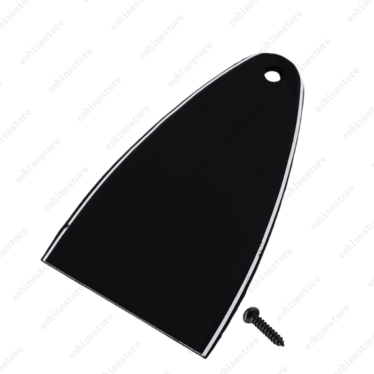 1 Hole 3Ply Plastic Black Guitar Truss Rod Cover Plate for Electric Guitar