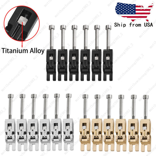 Guitar Tremolo Bridge Locking Saddles w/ Titanium Screws+Blocks for Floyd Rose