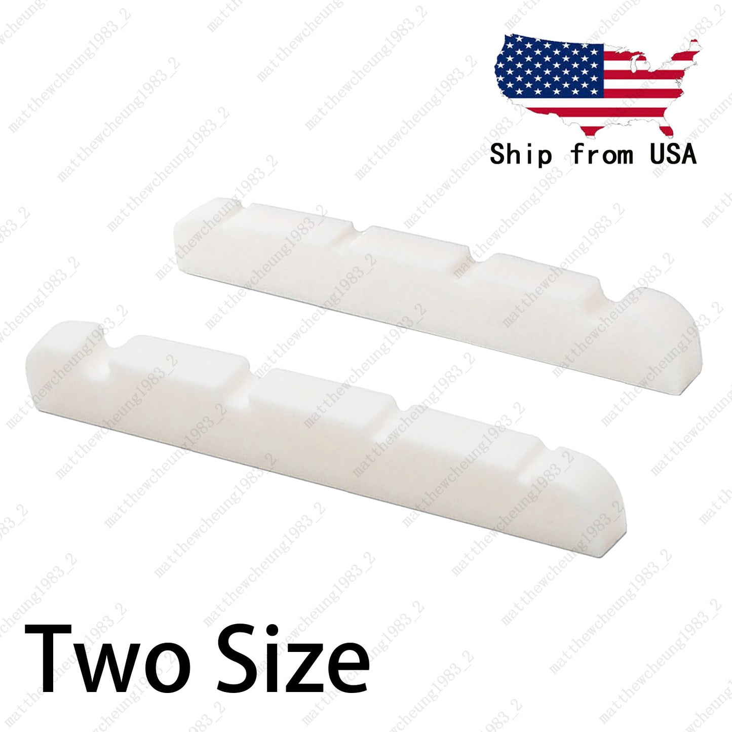 Bass Guitar 38/42mm Pre-Slotted Flat Bottom Bone Nut 4 Strings For P J Bass