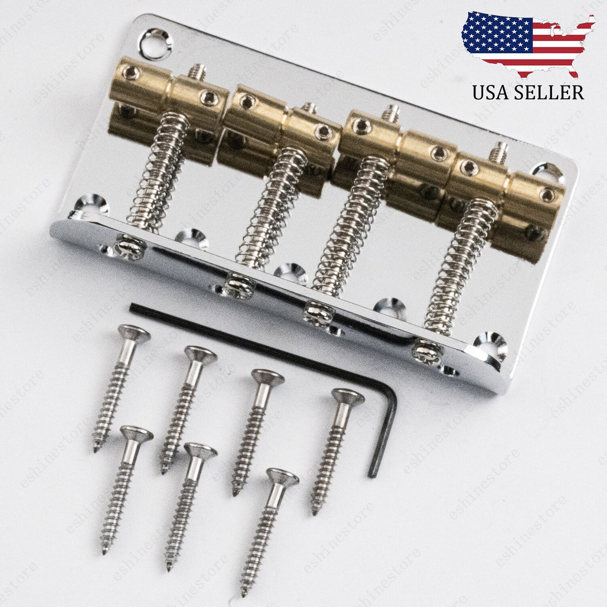 4 String Electric Bass Bridge Brass Saddle For Jazz/Precision Bass Guitar