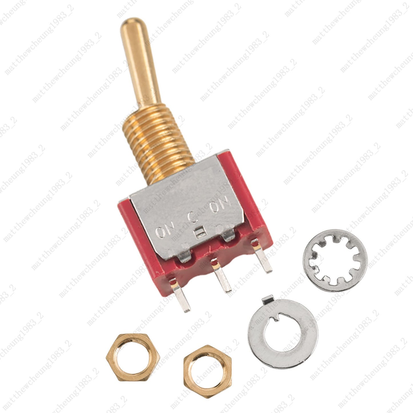 1/3/5Pcs Mini Vintage Brass Lever Switch 3Pins 2-Position ON-ON Toggle Switch