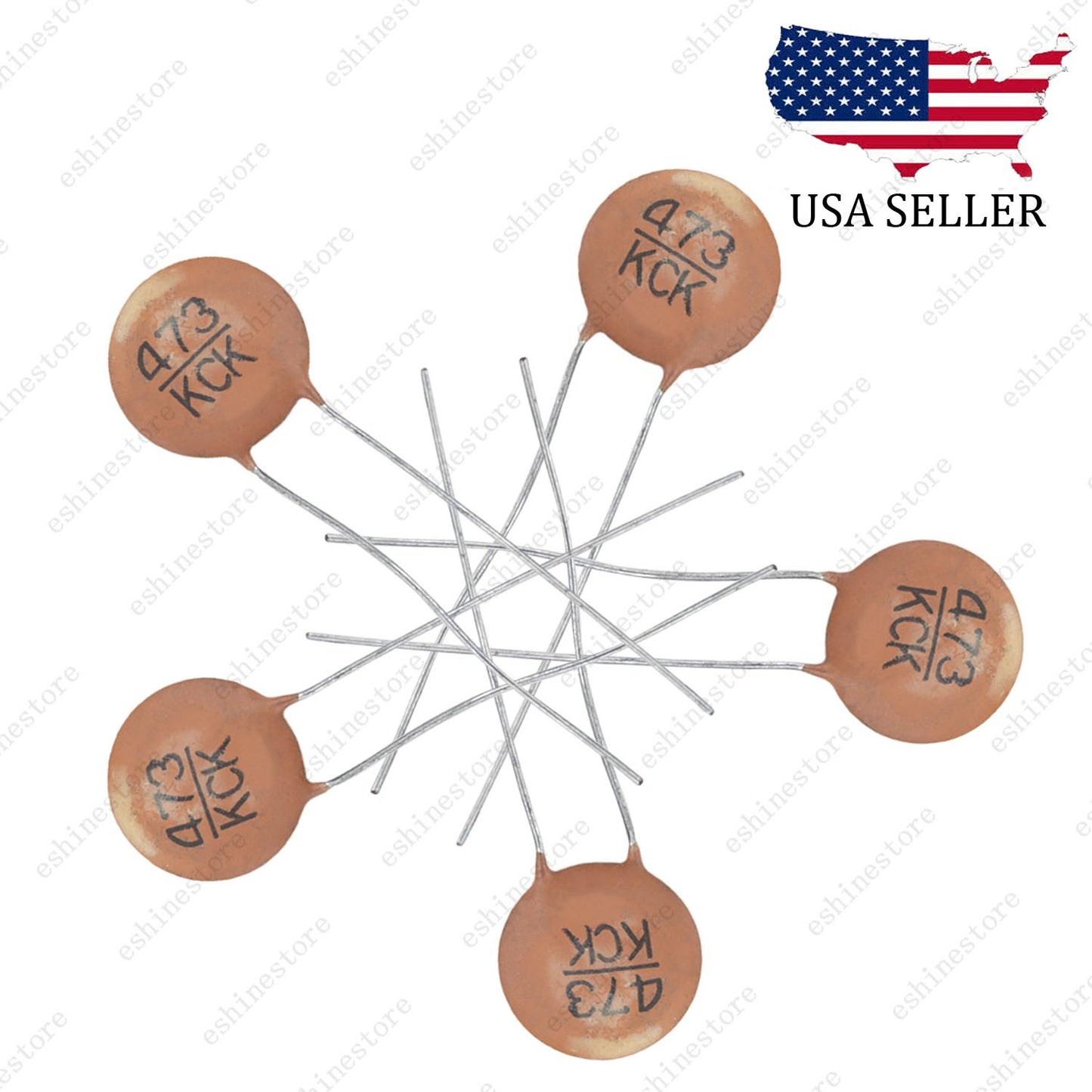0.047uF(473J) 500V Ceramic Disc Capacitor Vintage Guitar Tone Cap Copper Lead