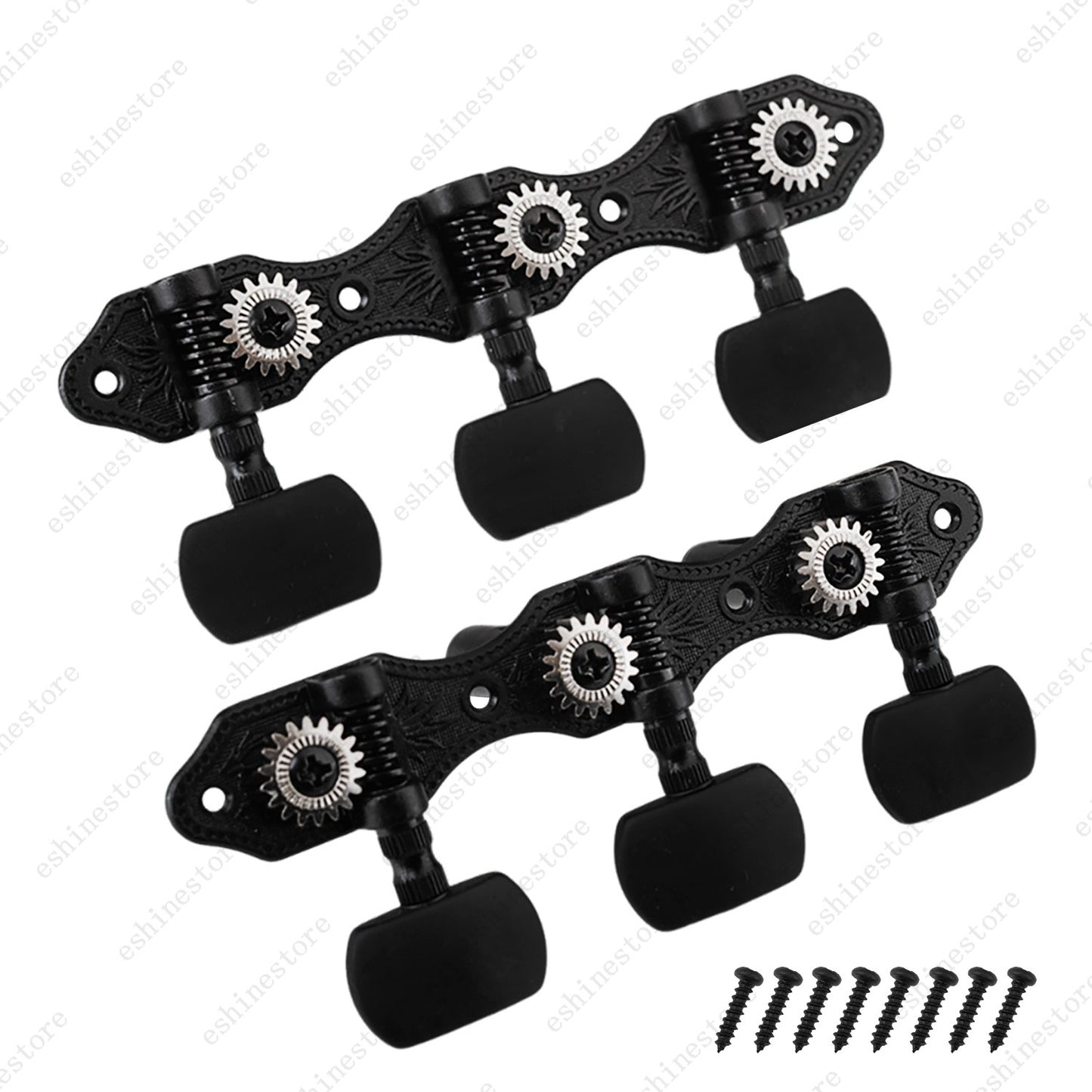 Open Frame Style Guitar Tuner Machine 1:18 Ratio for Classical Guitar - Black