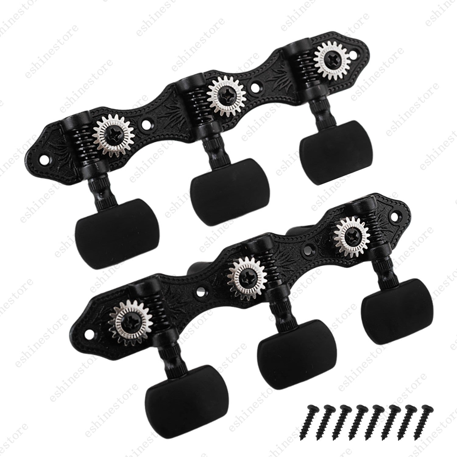 Open Frame Style Guitar Tuner Machine 1:18 Ratio for Classical Guitar - Black