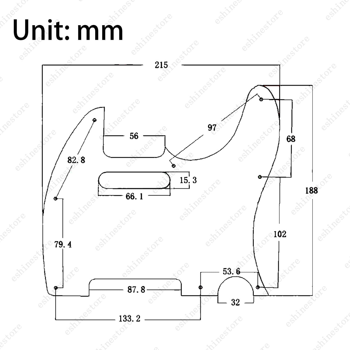 Aluminium 8 Hole Tele Style Guitar Pickguard Scratch Plate For Fender Telecaster