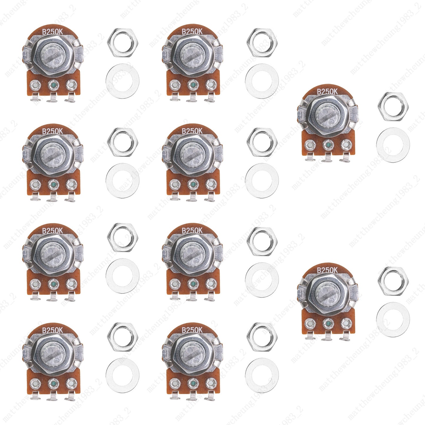 1/3/5/10X Mini Potentiometer Long 18mm A/B 250k/500k Volume Tone Taper Pot