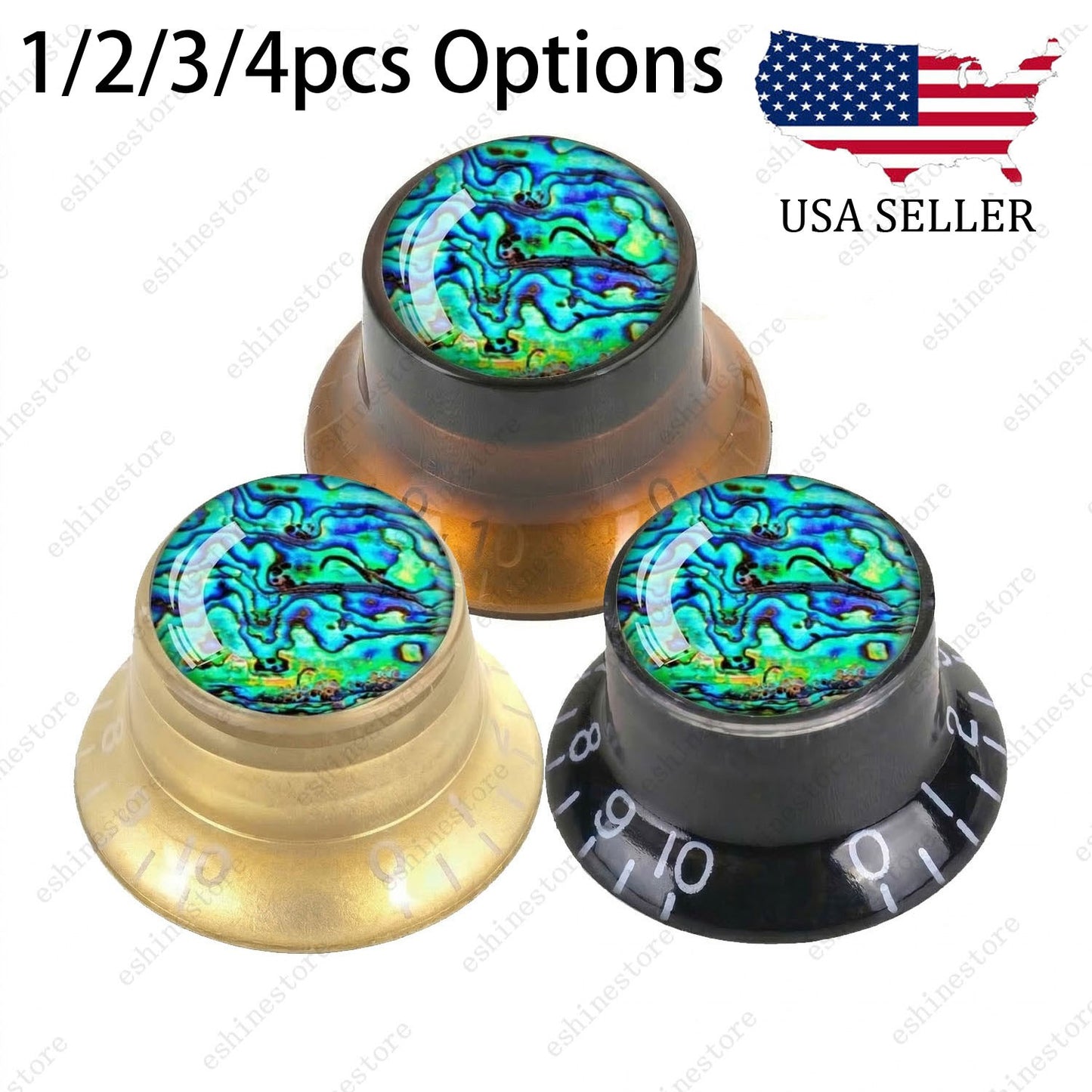 Guitar Reflector Knob with Seashell Pattern Cap Top Hat Knob for Les Paul SG -04