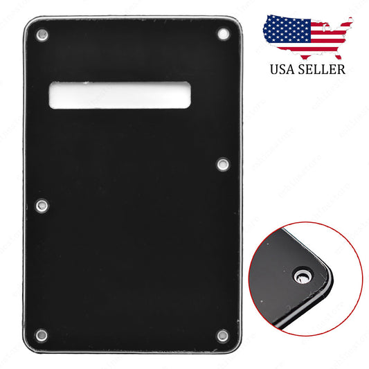Electric Guitar Tremolo Cover Back Plate Trem Spring Cover 3 Ply For Strat Black