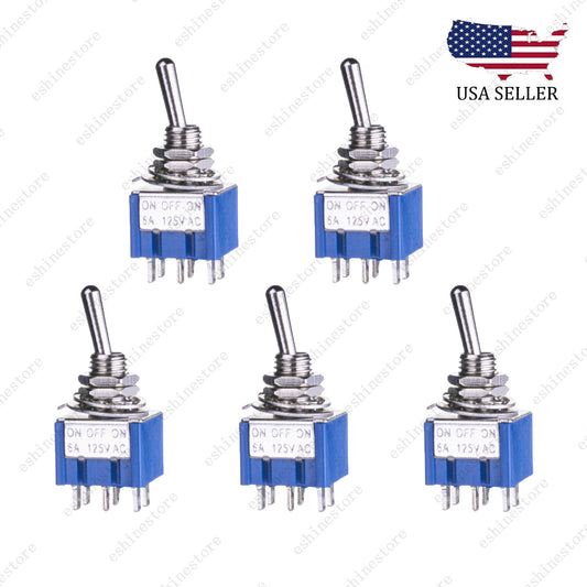 Quality Guitar or AMP DPDT 3 Way ON OFF ON Toggle Switch Sealed Mini Toggle