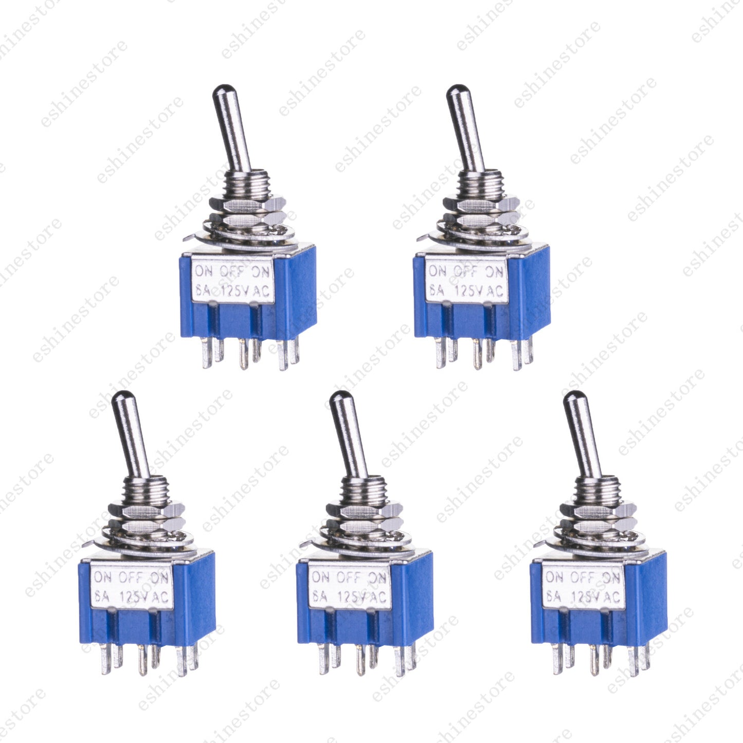 Guitar DPDT Blue 3 Way 6Pin ON OFF ON Guitar Mini Toggle Switch Car/Boat Switche