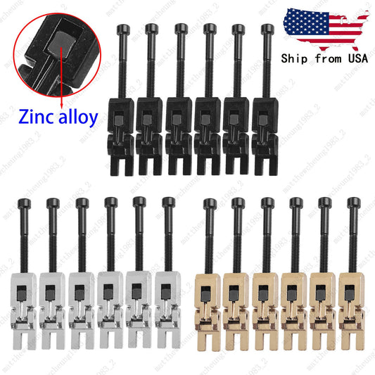 6 Pcs Tremolo Bridge Saddles Replacement w/ Screw & Lock Block For Floyd Rose