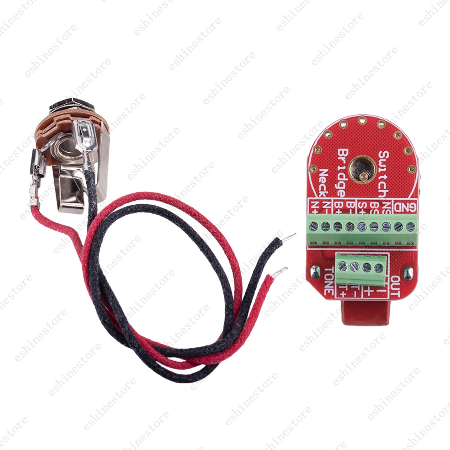 Solderless HH Wiring Harness Brass shaft Pots w/ 3-Way Switch for Stratocaster