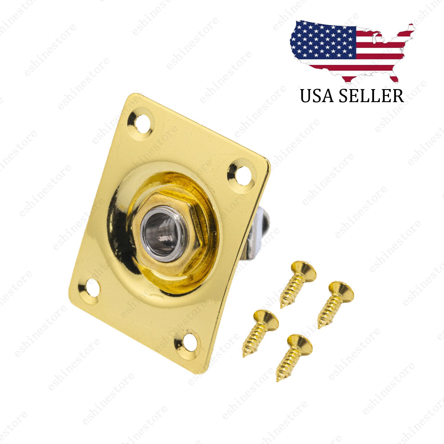 Guitar Output Jack Plate Square Rectangle Socket Screws For Tele Les Paul