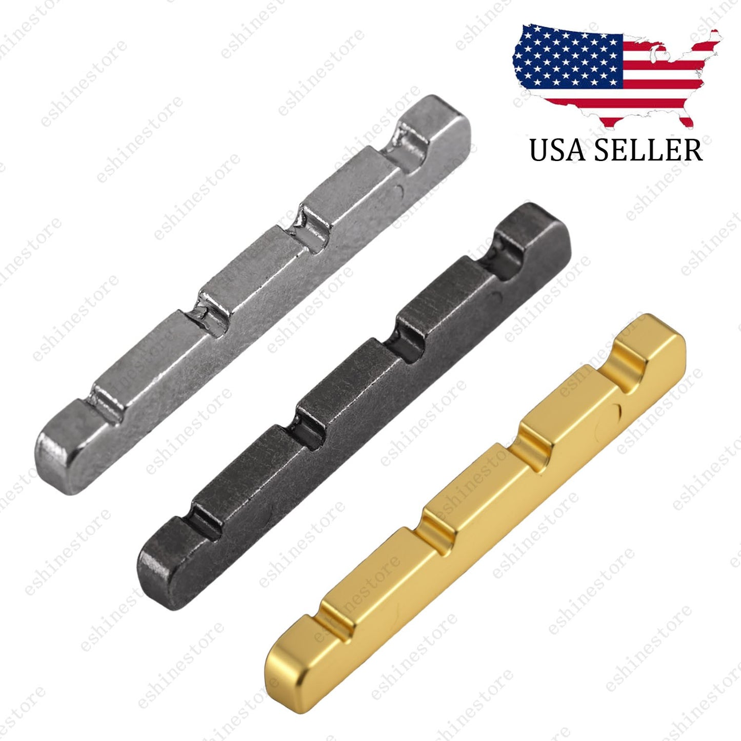 1PC 4 String 42x5.5x4.5MM Pre-Slotted Brass Nut For Electric Bass Guitar