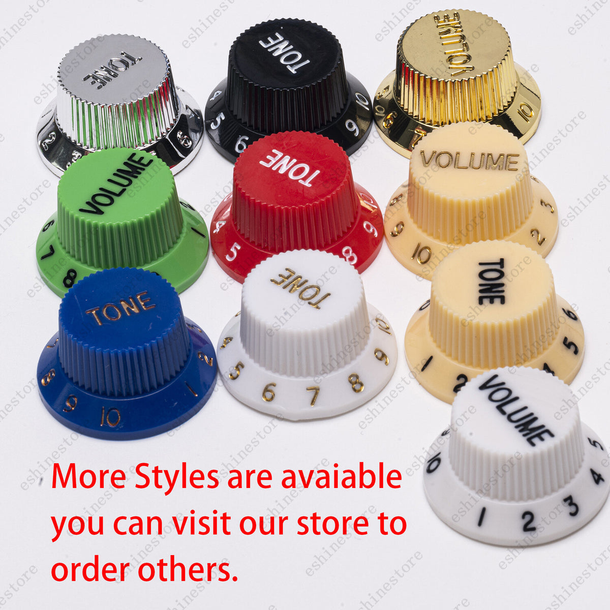 Chrome Silver ST Style Electric Guitar Knobs Volume Tone Knobs for Stratocaster